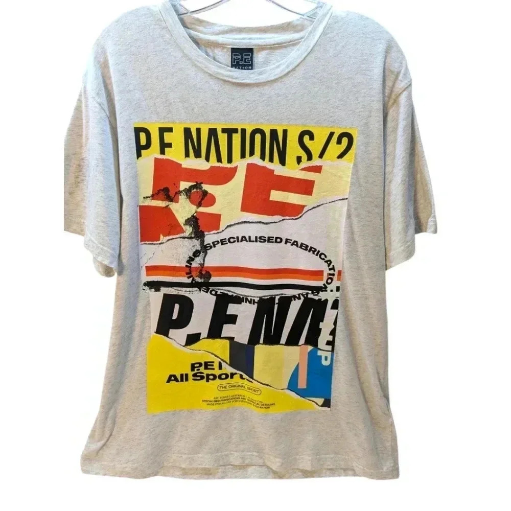 P.E. Nation Graphic Tee T-Shirt Logo Print Sz Medium